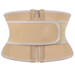 Atbuty Super kurzer Torso-Taillentrainer Cincher Korsett Bauchformer Slimming Latex Trimmer Girdle, Beige (17,8 cm kurzer Torso, 9 Stahlknochen, 1 Gürtel), Small von Atbuty