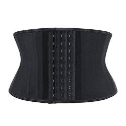 Atbuty Super kurzer Torso-Taillentrainer Cincher Korsett Bauchformer Slimming Latex Trimmer Girdle, Schwarz (17,8 cm Torso, 25 Stahlknochen), X-Small von Atbuty