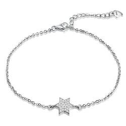 Ategazza Silber Armband Stern Hexagramm Zirkonia 14+3cm von Ategazza