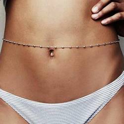 Atentuyi Boho Perle Taille Kette Perlen Bauch Kette Silber Körper Kette Sexy Geschirr Bikini Kette Sommer Strand Körper Zubehör Schmuck Für Frauen Und Mädchen von Atentuyi