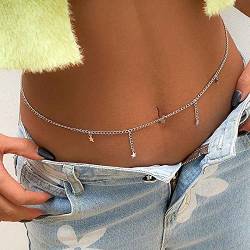 Atentuyi Boho Stern Taille Kette Silber Bauch Kette Stern Anhänger Körper Kette Sexy Geschirr Bikini Kette Sommer Strand Quaste Taille Schmuck Zubehör Für Frauen Und Mädchen von Atentuyi