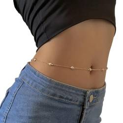 Atentuyi Perle Bauch Taille Kette Bikini Strand Geschirr Gold Körper Kette Minimalistischen Taille Schmuck Für Frauen Und Mädchen von Atentuyi