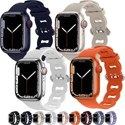 Atenzol Apple Watch Armbänder, Mitternachtsblau, Sternenlicht, Orange, Pink, 4 Packungen, 38 mm, 40 mm, 41 mm von Atenzol