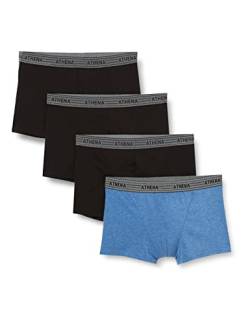 ATHENA Herren Promo Basic Coton Boxershorts, Mehrfarbig (Noir/Noir/Noir/Noir/Bleu/Noir/Bleu Chiné/Noir 9050), M EU von Athena
