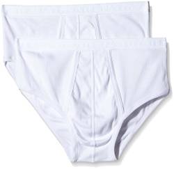 Athena Herren Bio-Baumwolle Slip mit hohem Bund offen Unterhose, Weiß (Weiß), M (2er Pack) von Athena