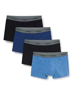 Athena Herren Boxershorts Basic Coton 4-er Pack, Mehrfarbig (Bleu/Noir/Bleu/Noir), XL (Herstellergröße: 5) von Athena