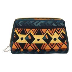 African Tribal Ethnic Texture Portable Cosmetic Bag & Travel Cosmetic Bag, Unisex, Zipper Closure, Suitable for Daily Use, weiß, Einheitsgröße von AthuAh