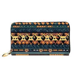 African Tribal Ethnic Texture Women Long Wallet Travel Wallet Large Capacity Long Wallet Zipper Wallet 7.48 X 4.13 Inches, Schwarz, Einheitsgröße von AthuAh