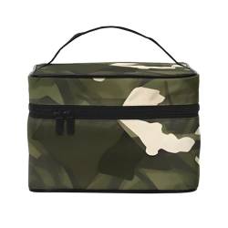 Army Camouflage Reise-Kosmetiktasche mit Reißverschluss, großes Fassungsvermögen, Unisex, geeignet für Outdoor, Sport, Reisen usw., Schwarz , Einheitsgröße von AthuAh