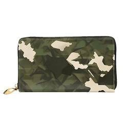 AthuAh Armee-Camouflage-Frauen-lange Brieftasche, Reisebrieftasche & große Kapazität, lange Geldbörse, Reißverschluss-Geldbörse, 19 × 10,5 cm, Schwarz , Einheitsgröße von AthuAh