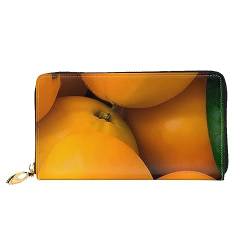 AthuAh Fresh Mangoes Damen Lange Geldbörse Reisebrieftasche Große Kapazität Lange Geldbörse Reißverschluss Geldbörse 7,48 x 4,13 Zoll, Schwarz, Einheitsgröße von AthuAh