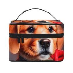 AthuAh Gentleman-ähnliche Hunde-Kosmetiktasche mit Reißverschluss, großes Fassungsvermögen, Unisex, geeignet für Outdoor, Sport, Reisen usw., Schwarz, Einheitsgröße von AthuAh