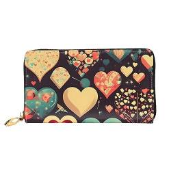 AthuAh Heart Crush Flowerwomen'S Long Wallet, Travel Wallet & Large Capacity Long Wallet, Zipper Wallet, 19 × 10.5 Cm, Schwarz , Einheitsgröße von AthuAh