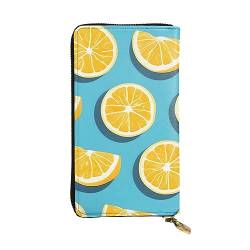 AthuAh Lemon Wedges Lange Clutch-Geldbörse, Damen-Geldbörse mit Reißverschluss, Multi-Karten-Organizer, & lange Geldbörse mit großer Kapazität, Schwarz , Einheitsgröße von AthuAh