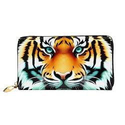 AthuAh Little Fat Tiger Headwomen'S Long Wallet, Travel Wallet & Large Capacity Long Wallet, Zipper Wallet, 19 × 10.5 Cm, Schwarz , Einheitsgröße von AthuAh