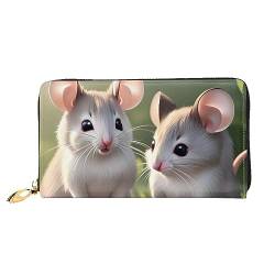 AthuAh Mouse in Lovewomen'S Lange Brieftasche, Reisebrieftasche & Große Kapazität, lange Geldbörse, Reißverschluss-Geldbörse, 19 × 10,5 cm, Schwarz , Einheitsgröße von AthuAh