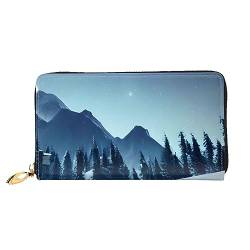 AthuAh Snowy Forestwomen'S Long Wallet, Travel Wallet & Large Capacity Long Wallet, Zipper Wallet, 19 × 10.5 Cm, Schwarz , Einheitsgröße von AthuAh