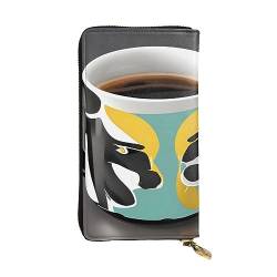 AthuAh Tasse Kaffee Lange Clutch Geldbörse Damen Reißverschluss Geldbörse Multi Card Organizer & Große Kapazität Lange Brieftasche, Schwarz , Einheitsgröße von AthuAh