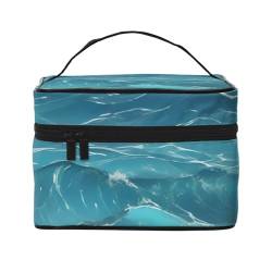 AthuAh The Deep Blue Sea Travel Cosmetic Bag With Zipper, Large Capacity, Unisex, Suitable For Outdoor, Sport, Travel, Etc., Schwarz, Einheitsgröße von AthuAh