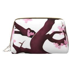 Cherry Blossoms Tree Tragbare Kosmetiktasche & Reise-Kosmetiktasche, Unisex, Reißverschluss, geeignet für den täglichen Gebrauch, weiß, Einheitsgröße von AthuAh