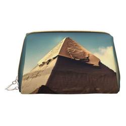 Dreaming of The Pyramids of Khufu Tragbare Kosmetiktasche, Reise-Kosmetiktasche, Unisex, Reißverschluss, geeignet für den täglichen Gebrauch, weiß, Einheitsgröße von AthuAh