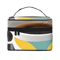 Kaffee-Kosmetiktasche mit Reißverschluss, großes Fassungsvermögen, Unisex, geeignet für Outdoor, Sport, Reisen usw., Schwarz , Einheitsgröße von AthuAh