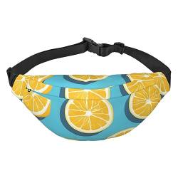 Lemon Wedges Gürteltasche für Herren und Damen, mit verstellbarem Gürtel, für Laufen, Reisen, Sport, Wandern, Schwarz , Einheitsgröße von AthuAh