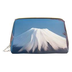 Mt. Fuji im Frühjahr, tragbare Kosmetiktasche, Reise-Kosmetiktasche, Unisex, Reißverschluss, geeignet für den täglichen Gebrauch, weiß, Einheitsgröße von AthuAh