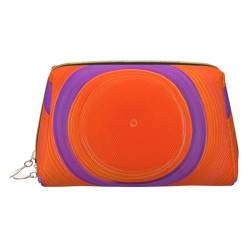 Orange Circle Center Tragbare Kosmetiktasche, Reise-Kosmetiktasche, Unisex, Reißverschluss, geeignet für den täglichen Gebrauch, weiß, Einheitsgröße von AthuAh