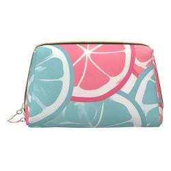 Pink Blue Citrus Slices Portable Cosmetic Bag & Travel Cosmetic Bag, Unisex, Zipper Closure, Suitable for Daily Use, weiß, Einheitsgröße von AthuAh