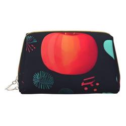 Pumpkin Flowers Tragbare Kosmetiktasche & Reise-Kosmetiktasche, Unisex, Reißverschluss, geeignet für den täglichen Gebrauch, weiß, Einheitsgröße von AthuAh