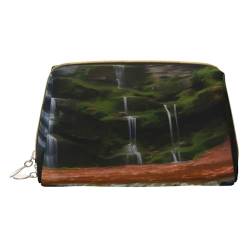 Wasserfall View Tragbare Kosmetiktasche & Reise-Kosmetiktasche, Unisex, Reißverschluss, Geeignet für den täglichen Gebrauch, weiß, Einheitsgröße von AthuAh