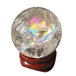 AtkitS Meditation Klarer Quarz-Regenbogenkristall, natürliche Kugel, for Frauen von AtkitS