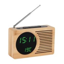 Atlanta 2601 Radio-Wecker mit Thermometer / Hygrometer Holzgehäuse von Atlanta