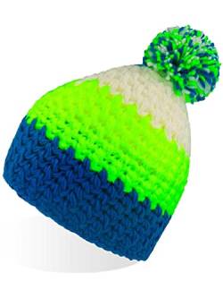 Atlantis Everest Beanie, Größe:One Size, Farbe:Royal/Yellow Fluo/White von Atlantis