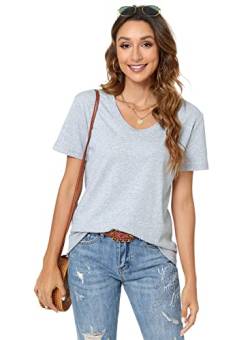 Atnlewhi Damen Tshirt Kurzarm Sommer T-Shirts Rundhals Locker Stretch Oberteile Bluse von Atnlewhi