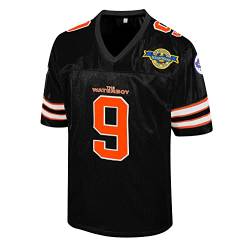 Bobby Boucher #9 The Waterboy Adam Sandler Movie Mud Dogs Bourbon Bowl Fußballtrikot, Schwarz, XL von Atonmore