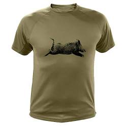 Jagd T Shirt Jagd Geschenke Wildschwein (M,305, Grün) von AtooDog