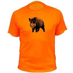 T-Shirt, Jagd, Wildschweine, Geschenkidee für Jäger Gr. L, Orange von AtooDog