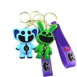 Atsmoce® Smiling Critters Schlüsselanhänger, Cartoon-Keychains, Schlüsselanhänger mit Happy Hopscotch und Bubba Bubbaphant, der zum Dekorieren von Taschen oder Schlüsseln verwendet wird von Atsmoce
