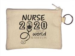 Krankenschwester 2020 Saving The World One Patient at A Time Schlüsselanhänger Münzbörse Beige, beige, Einheitsgröße von Atspauda