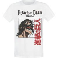 Attack On Titan - Anime T-Shirt - Channel Titan - S bis XXL - für Männer - Größe L - weiß  - Lizenzierter Fanartikel von Attack On Titan