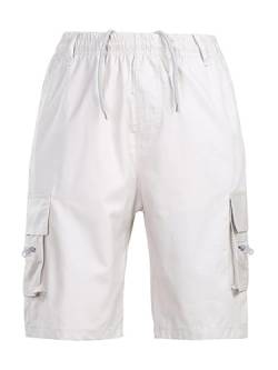 Attaeyru Herren-Shorts mit elastischem Bund und Seitentaschen lässige Kurze Hosen für den Sommer Weiß 4XL von Attaeyru