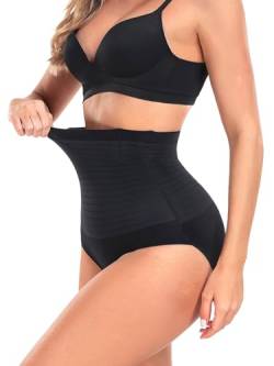 Attraco Bauchweg Unterhose DamenShapewear Damen Miederhose hoher Taille Unterwäsche Bauchkontrolle Miederpant weicher und bequemer Body Shaper für Frauen Schwarz XL von Attraco