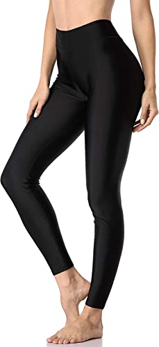 Attraco Lang Badehose Damen Schnell Trocknendes Sporthose UV Schutz Schwimmhose Sports Leggings Schwarz S von Attraco