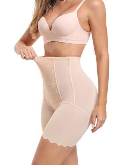 Attraco Shapewear Damen Bauchweg Unterhose Bauch Weg Unterwäsche Hoher Taille Miederhose Bauchkontrolle Miederpant Weicher und Bequemer Body Shaper für Damen Hautfarbe M von Attraco