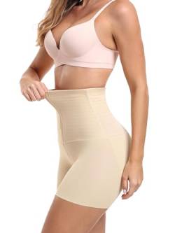 Attraco Shapewear Damen Miederpants Bauchweg Shapewear-Shorts für Damen Hohe Taille Shaper-Hose Yoga Legging Oberschenkel Schlanker Dreipunkthose Hautfarbe-Kurz L von Attraco