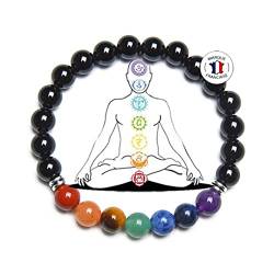 Attraction Zen 7 CHAKREN ARMBAND | ECHTES 8mm NATURSTEIN | KOSTENLOSE EBOOKS DEUTSCH | HANDGEFERTIGT | Schmuck für Damen und Herren | ALLE STEINE IN UNSEREN ARMBÄNDERN SIND NATÜRLICH. (ONYX) von Attraction Zen