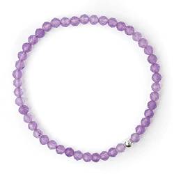 ECHTES 4mm NATURSTEIN FACETTIERT| SILBERPERLE 925 STERLING | KOSTENLOSE EBOOKS DEUTSCH | HANDGEFERTIGT | Schmuck für Damen | ALLE STEINE IN UNSEREN ARMBÄNDERN SIND NATÜRLICH (AMETHYSTE) von Attraction Zen