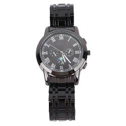 Atyhao Business-Armbanduhr, Elegante, Rostfreie Herren-Armbanduhr, Wasserdicht, für das Büro (Schwarz) von Atyhao